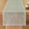 Trellis Geometric Linen Table Runner — Sage & Ivory; digital product preview