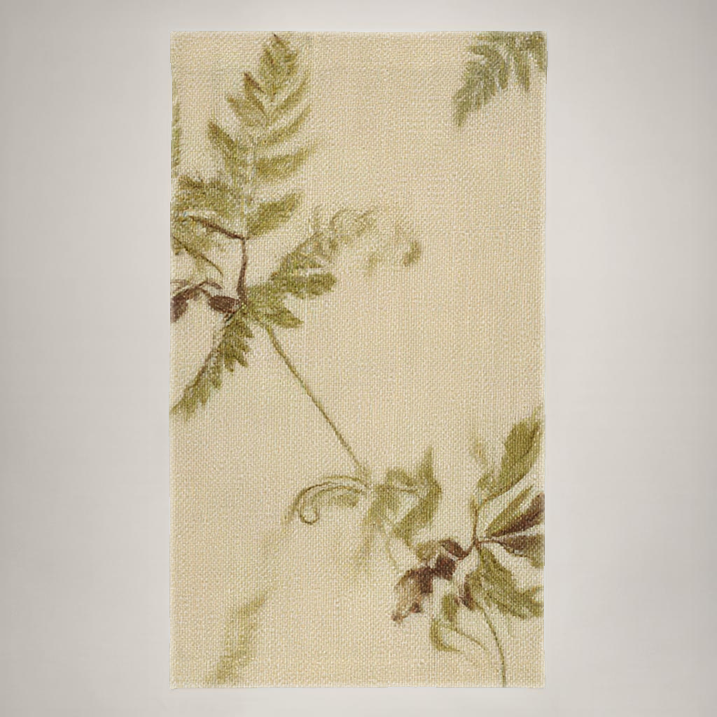 Verdant Botanical Everyday Cotton Curtain Panel — Olive & Oat; alternate product view 2 of 2, digital preview.