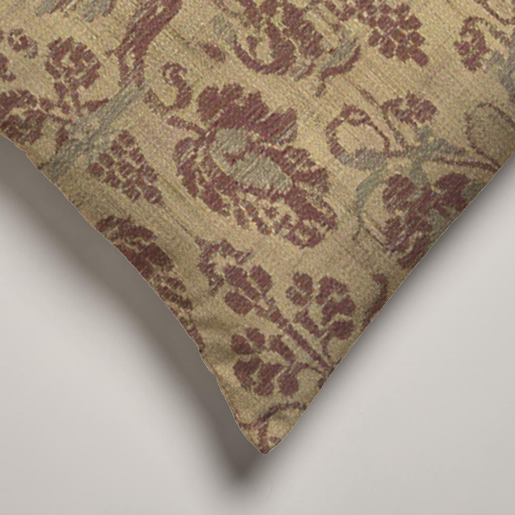 Vineyard Floral Velvet Lumbar Pillow Cover — Burgundy & Ochre; alternate product view 2 of 2, digital preview.