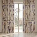 Cadenza Fine Cotton curtain panels in a window setting; two panels are shown, each sold individually.