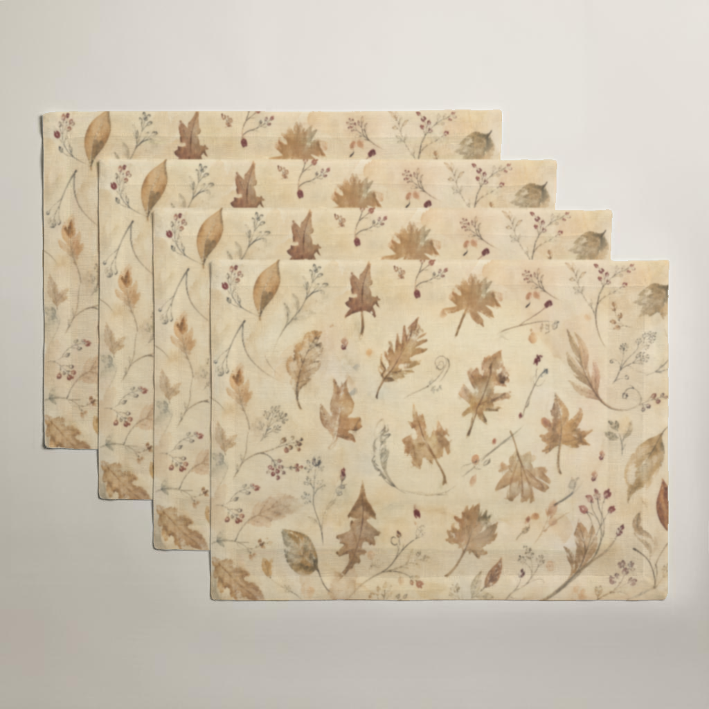 Coppice Crisp Linen placemats, all four pieces included in the set.