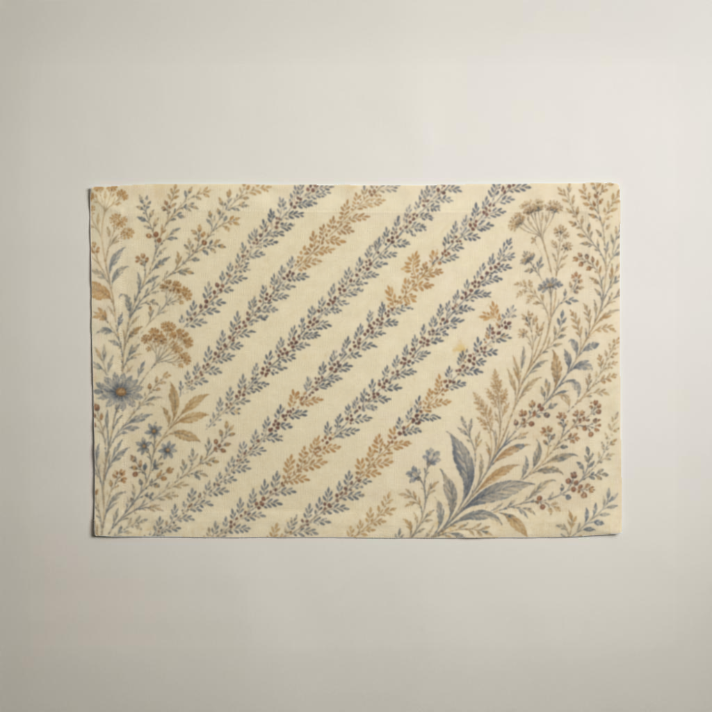 Sorbier Botanical Everyday Cotton Placemats — Set of 4; front of one botanical placemat.