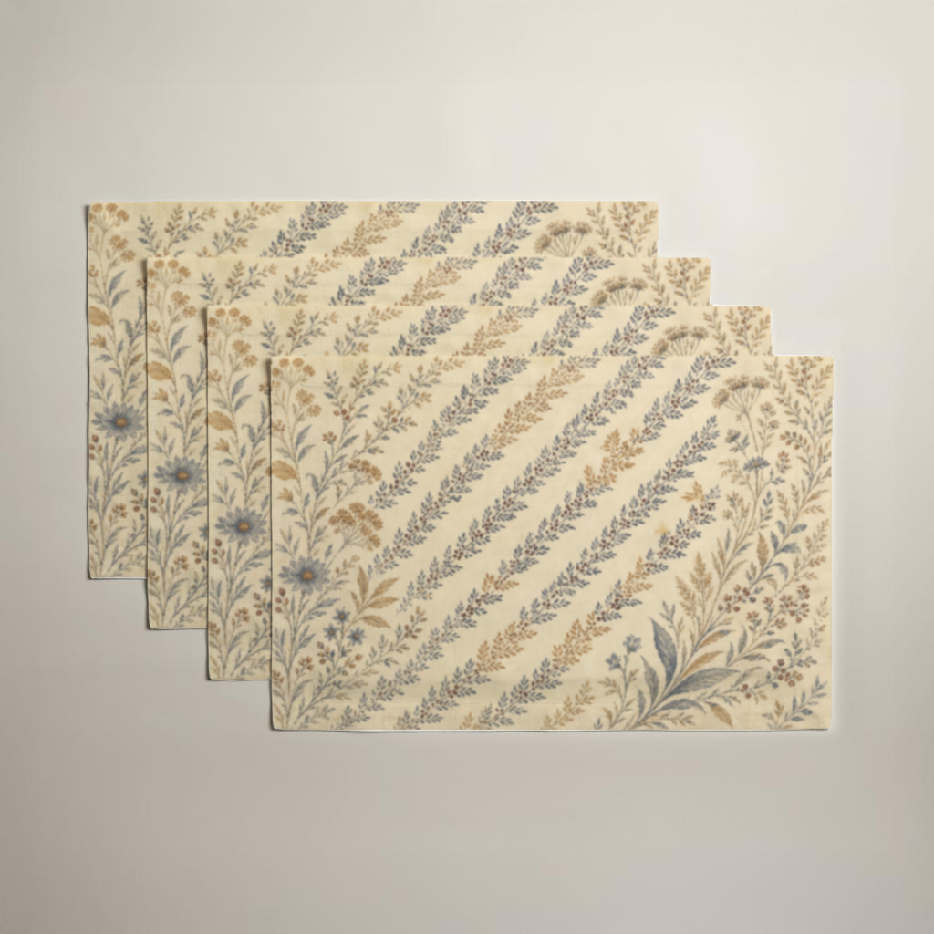 Sorbier Botanical Everyday Cotton Placemats — Set of 4; four placemats in the included set.
