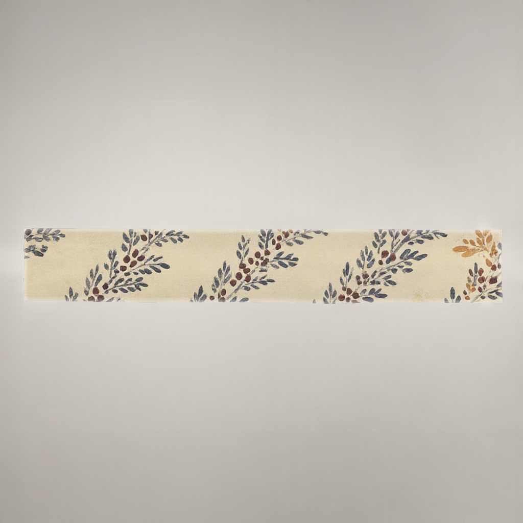 Sorbier Botanical Cotton Sateen Table Runner — 18 × 120″; full unfolded botanical runner.