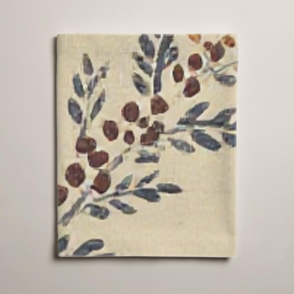 Sorbier Botanical Cotton Sateen Table Runner — 18 × 120″; folded printed textile detail.