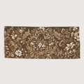 Nocturne Smooth Cotton bed runner in chocolate and flax botanicals; full front view.